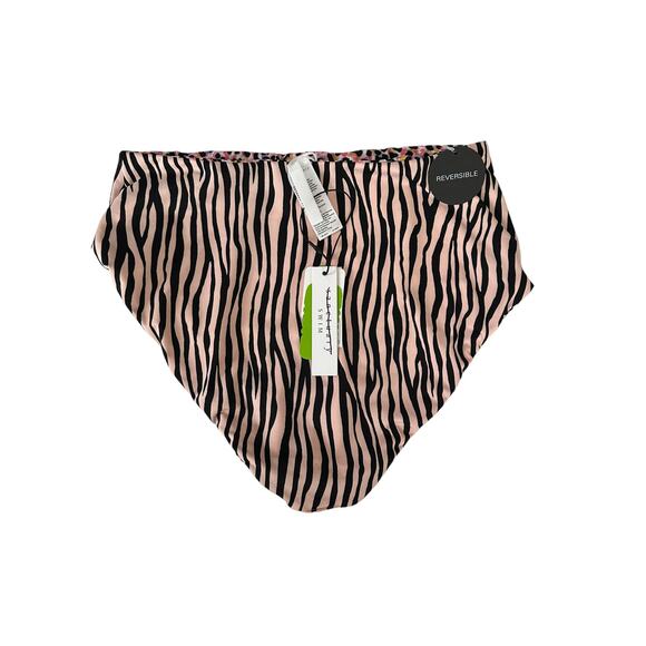 Free People Sanctuary Reversible High Waist Full Coverage Animal Print Bottoms M - Picture 10 of 10